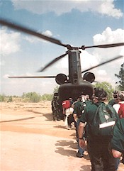 Boarding the Chinook